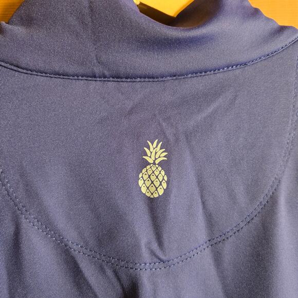 Tommy Bahama Aubrey Top Islandzone Half Zip Navy Golf Gym Medium Mock Neck Shirt - Picture 5 of 6
